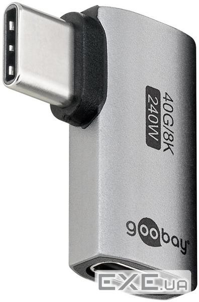 Перехідник обладнання USB Type-C M/F (адаптер),(USB4.0) 90ёвбік 40Gbps 240W,срібний (75.07.4441-1) (75.07.4441-1)