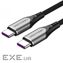 Дата кабель USB-C to USB-C 2.0m 5A aluminum gray Vention (TAEHH)