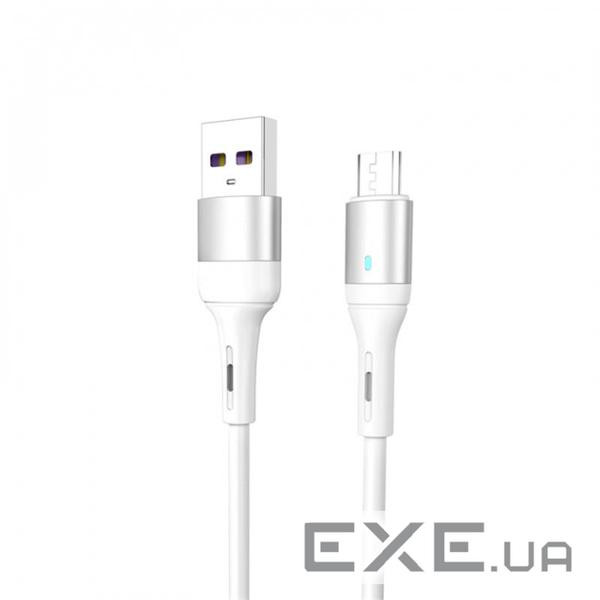 Кабель SkyDolphin S06V LED Smart Power USB - microUSB 1м , White (USB-000558)