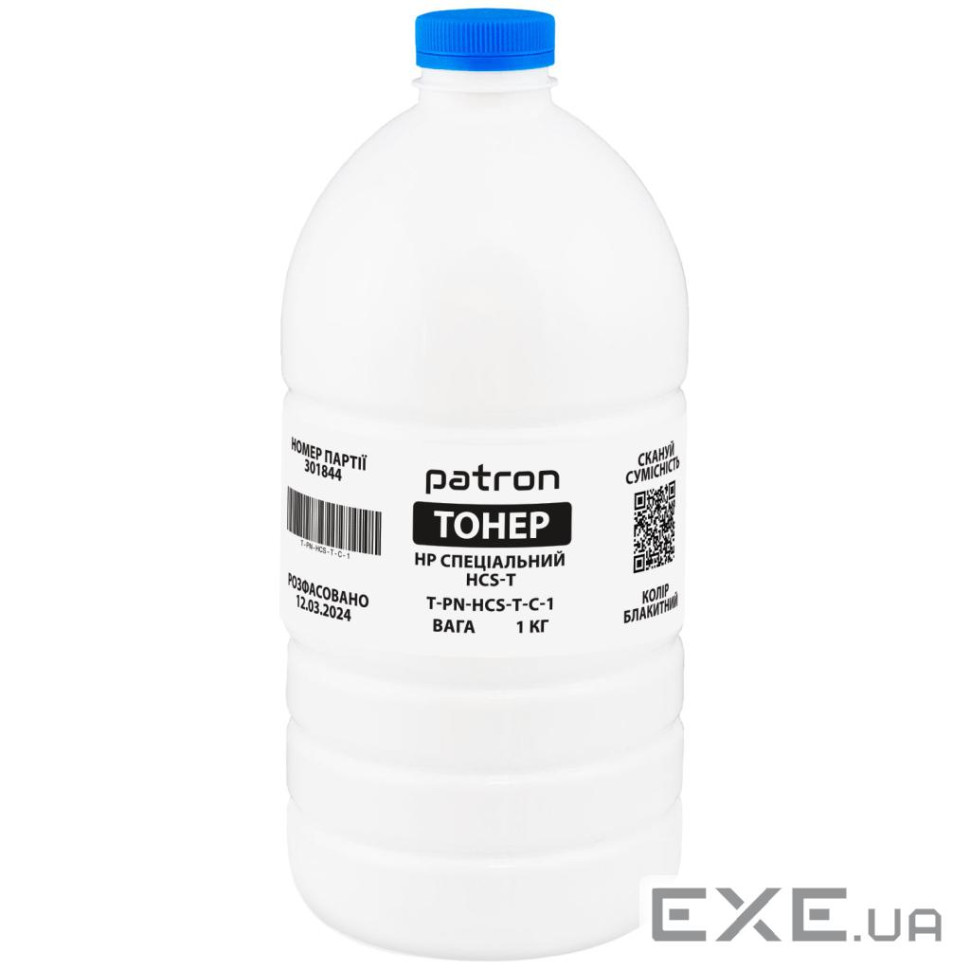 Тонер HP HCS-T, 1 кг, cyan Patron (PN-HCS-T-C-1)