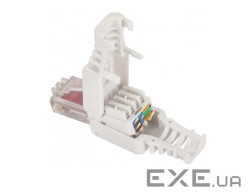 Конектор RJ-45 швидкого монтажу 8P8C UTP Cat-5 (розбірний, безінструментальний) білий, цін (TY42355)