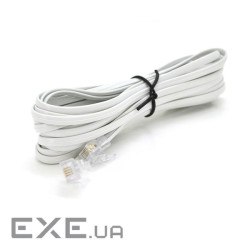 Патч-корд телефонний 5м RJ11 (6P4C) Voltronic (PC-5,0W)