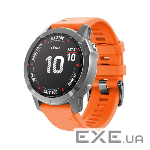 Ремінець для смарт-годинника Armorstandart Silicone 26mm для Garmin Fenix 5x/6x Orange (ARM60802)