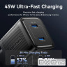 Зарядний пристрій Vention 2xUSB-C PD45W GaN black (FEFB0-EU)