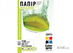Фотопапір ColorWay A4 135г SuperGlossy, 50c. (PGS1358050A4) (.PGS1358050A4)