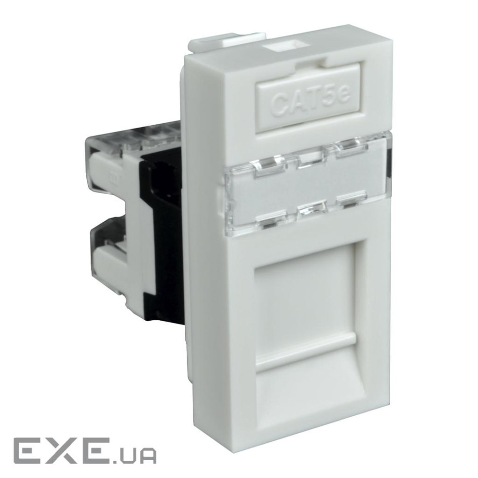 Адаптер модульний з комп"ютерним роз"ємом RJ-45, 45х22,5х36 мм, PC-ABS, білий, (QD 45X22.5-RJ-45_HB)