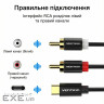 Перехідник Audio Type-C M -> 2RCA F 1,5м чорний Vention (BGDBG)