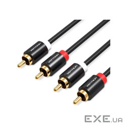 Кабель Vention 2хRCA - 2хRCA (M/M), 1 м , Black (VAB-R06-B100)