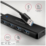Концентратор AXAGON USB 3.1 to 4xUSB 3.0 black (HUE-C1A)