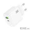 Зарядний пристрій HOCO CS55A 1xUSB-C PD30W + 1xUSB QC3.0 white (6942007631549)
