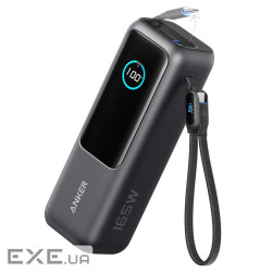зовн. акум. ANKER - 25000 mAh 165W PD Built-In Double USB-C Cables (Чорний) (A1695H11)