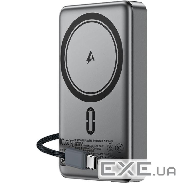 УМБ Acefast Magnetic Wireless 10000mAh 22.5W PD,QC 3.0 USB-C In/Out, QI 15W M18 Blac (6974316284017)