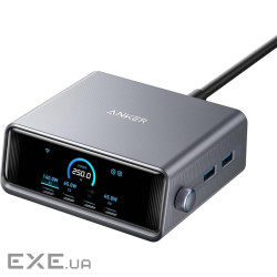Зарядний пристрій Anker 4xUSB-C PD250W + 2xUSB GaNPrime black (A2345341)