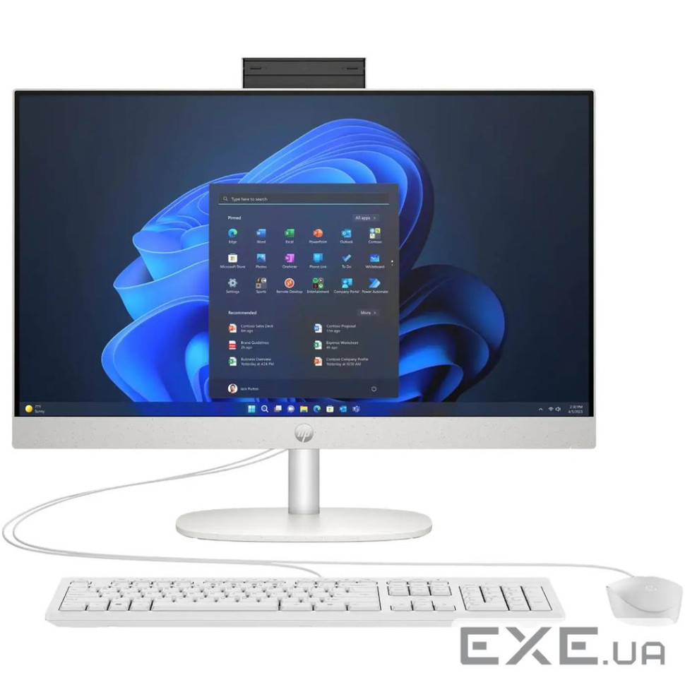 Комп"ютер персональний моноблок HP 240-G10 23.8 FHD IPS AG, Intel U7-155U, 16GB, F512GB, U (BY6U4ET)
