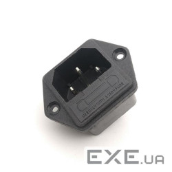 Гніздо FreeEnd-IEC(C14),/M панельне VDE з запобіжником,чорний (62.09.8124-1) (62.09.8124-1)