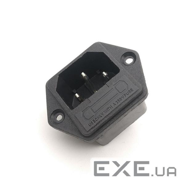 Гніздо FreeEnd-IEC(C14),/M панельне VDE з запобіжником,чорний (62.09.8124-1) (62.09.8124-1)