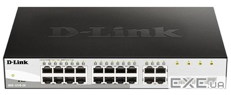Комутатори D-Link DGS-1210-20/F 16xGE, 4xSFP, WebSmart (DGS-1210-20/E)