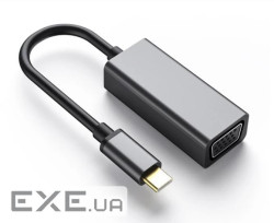 Адаптер Dynamode USB 3.0 Type-C to VGA/Full HD 1080p 60Hz Female, темно-сірий (DM-AD-USB-C-VGA)