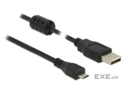 Кабель мобільних пристроїв Delock USB2.0 A-microB M/M 3.0m,AWG24+28+Ferrite (70.08.4909-50)