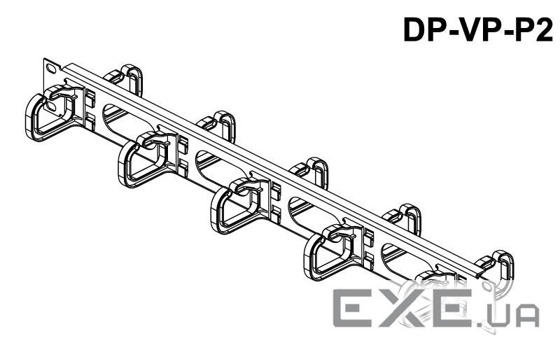 Кабельний організатор 1U двухсторорнній, скоби 40х50 (DP-VP-P2-H)