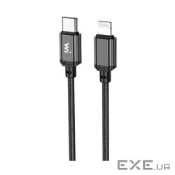 Дата кабель USB-C to Lightning 1.0m PD nylon black Wibrand (WI.DC/CO1B-CL)