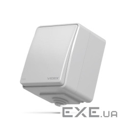 Вимикач Videx BINERA IP65 зовнішній 1кл сірий (VF-BNW11-36125) (VF-BNW11-G)