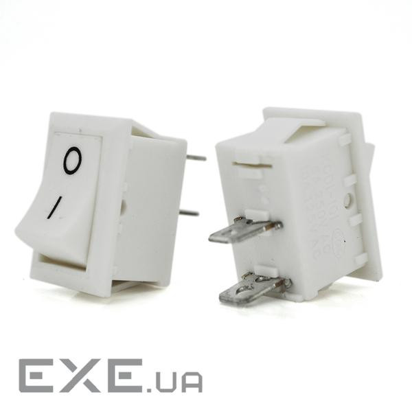 Перемикач ON-OFF KCD11-101 Small, 250VAC/3A, 2 контакти , White, Q500 (KCD11-101 Small White)