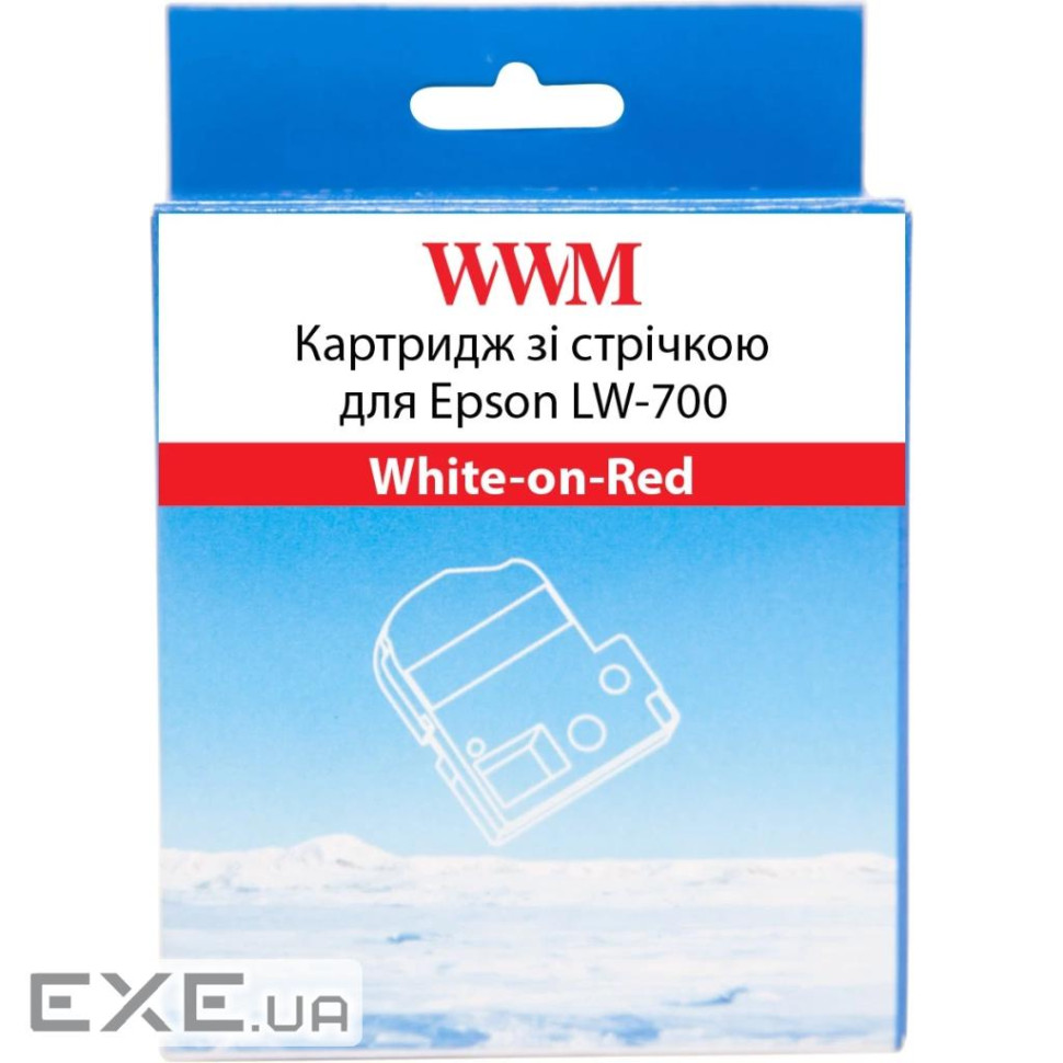 Картридж зі стрічкою WWM для Epson LW-700 24mm х 8m White-on-Red (WWM-SD24R) 8m White-on-Red (WWM-SD24R)