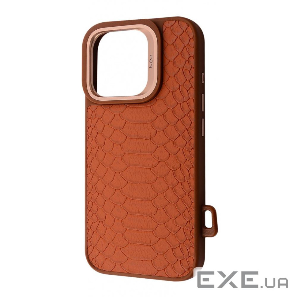 Чохол Kajsa Snake Pattern with Magnetic Ring iPhone 16 Pro Max brown (59669 brown)