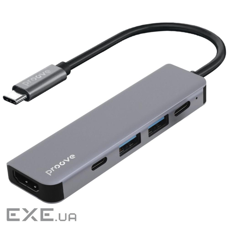 Type-C-Хаб Proove Arc Link 5 in 1 (2*Type-C + 2*USB3.0 + HDMI) silver (HBAL00010604)