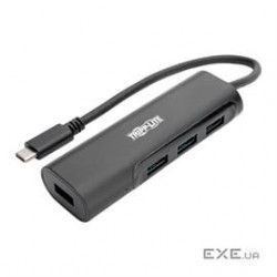 4-Port USB-C Hub, USB-C to 4x USB-A Ports, USB 3.0, BC 1.2, Black (U460-004-4AB)