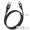 Кабель HOCO X50 USB to Type-C 3A, 1m, nylon, aluminum connectors, Black (6931474734235)