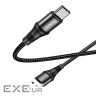 Кабель HOCO X50 USB to Type-C 3A, 1m, nylon, aluminum connectors, Black (6931474734235)