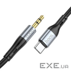 Аудiокабель HOCO UPA22 Type-C silicone digital audio conversion cable Black (6931474769497)