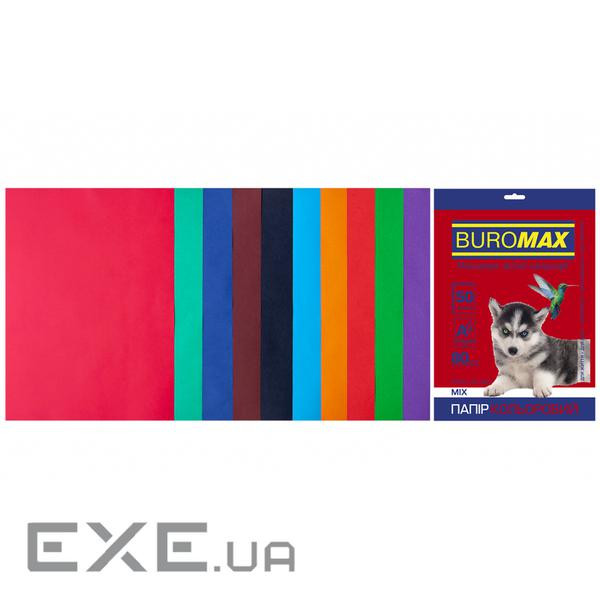 Папір Buromax А4, 80g, DARK+INTENSIVE, 10colors, 50sh (BM.2721950-99)
