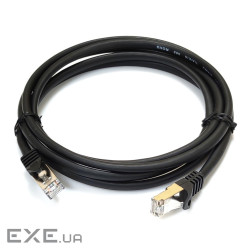 Патч-корд S/FTP, 1 м, кат. 6А, чорний , LW (PC005-C6A-100BK)