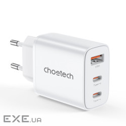 Мережевий зарядний пристрій Choetech PD3046-EU-WH, USB-A/USB-С