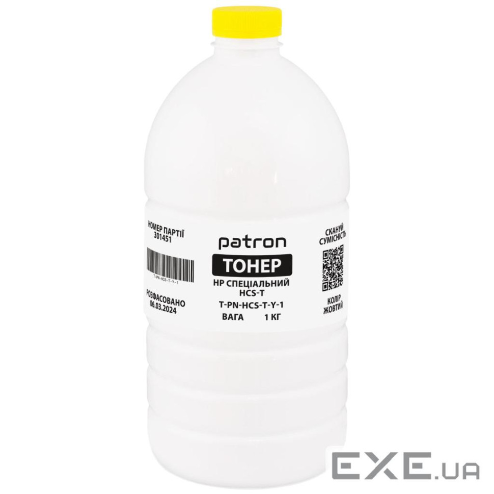 Тонер HP HCS-T, 1 кг, yellow Patron (PN-HCS-T-Y-1)