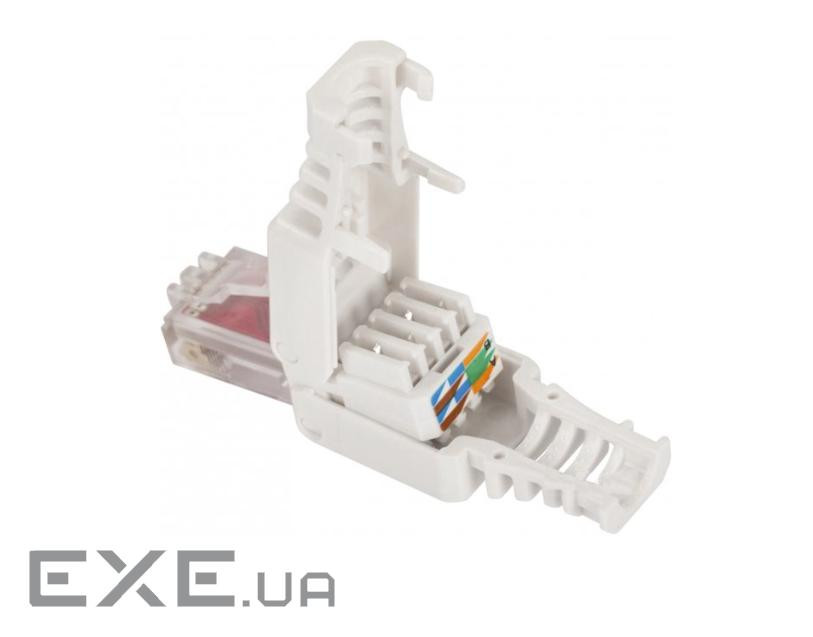 Конектор RJ-45 швидкого монтажу 8P8C UTP Cat-6 (розбірний, безінструментальний) білий, цін (TY42363)