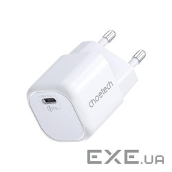 Зарядний пристрій Choetech 1хUSB-C 30W PD QC3.0 PD5007 white (PD5007-EU-WH)
