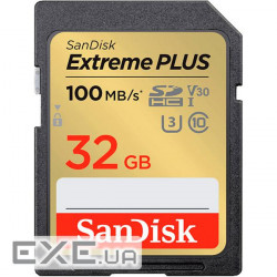 Memory card SANDISK SDHC Extreme Plus 32GB UHS-I U3 V30 Class 10 (SDSDXWT-032G-GNCIN)