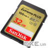 Карта пам'яті SANDISK SDHC Extreme Plus 32GB UHS-I U3 V30 Class 10 (SDSDXWT-032G-GNCIN)