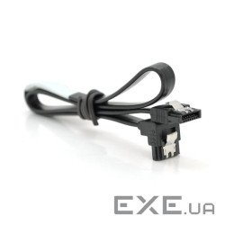 Кабель інтерфейсний SATA 0.45м, кут 90 &deg; c засувкою, чорний (YT-KIS0. (YT-KIS0.45 / 90° 0,45м)