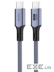 Кабель VEGGIEG V-U410, Type-C(Male) to Type-C(Male) PD cable, 240 Вт, струм 5 А, 40Gbps, Gray, довжи