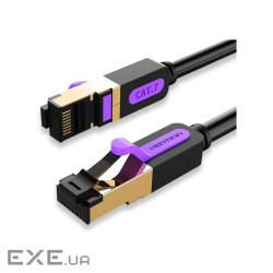 Патч-корд 1м, S/FTP cat 7 RJ-45 black Vention (ICDBF)