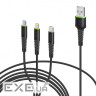 Дата кабель USB 2.0 AM to Lightning + Micro 5P + USB-C 1.4m CBFLEXU1 bl Intaleo (1283126487521)