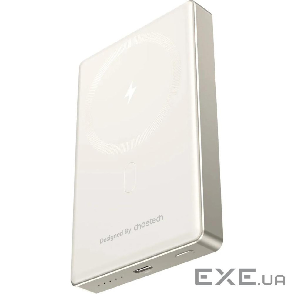 УМБ Choetech Magnetic Wireless 10000mAh 20W PD Qi-15W USB-C In/Out Ultra-thin Beige (B739-CCCWH)