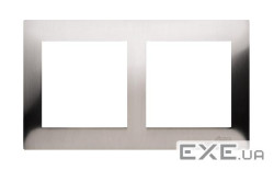 Рамка Premium 2x, металлическая Inox (DR2/61)