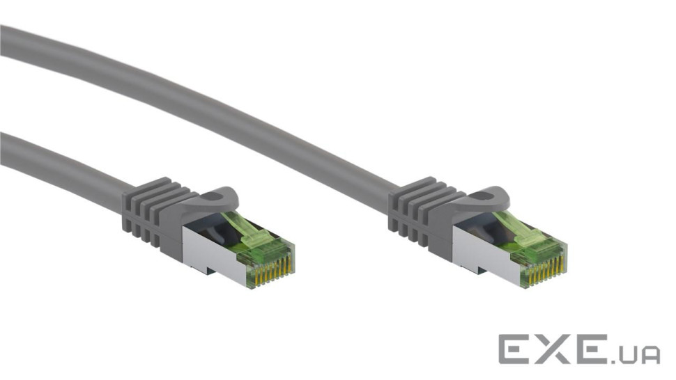 Патч-корд екранований RJ45 SFTP8.1 0.5m,patch AWG26 D=6.2mm LSOH Gold Cu,сірий (75.06.1114-1) (75.06.1114-1)