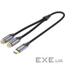 Перехідник Audio Type-C М -> 2RCA F 0,5м чорний Vention (BGVHD)